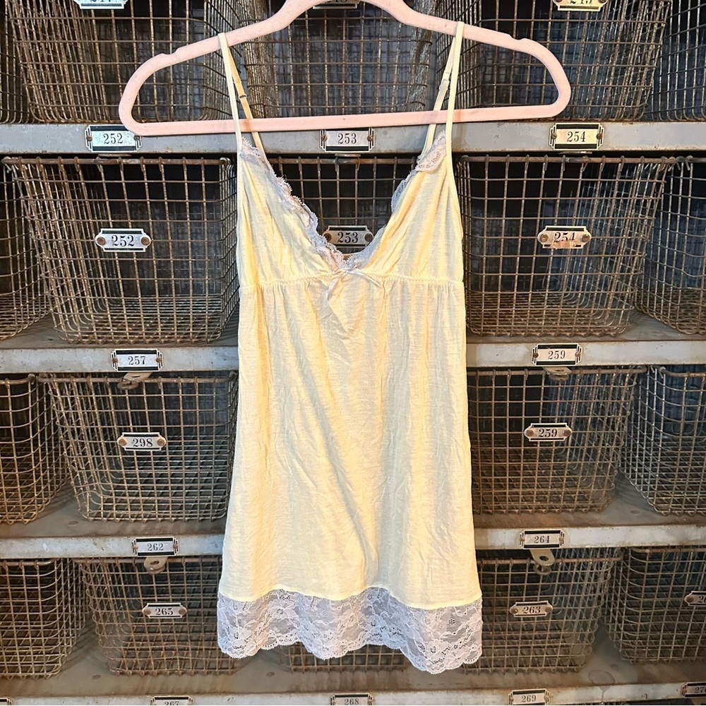 Victoria's Secret vintage y2k yellow and Gray Lace slip dress 51646 - Picture 10 of 13